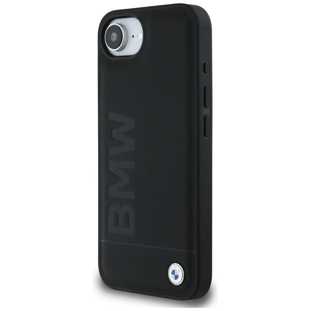 Dėklas BMW Leather Hot Stamp iPhone 16e Case - Juodas