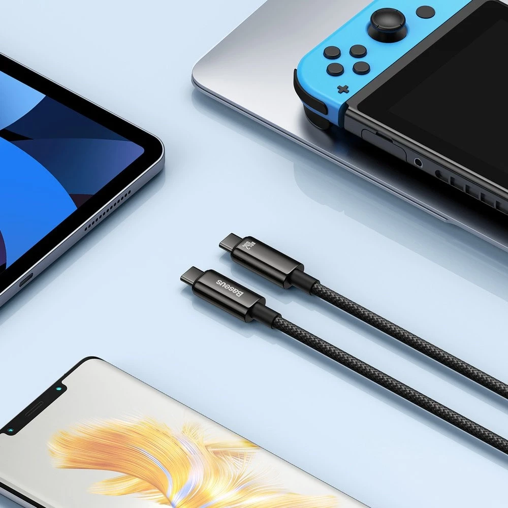 Baseus USB-C USB-C kabelis Tungsten Gold 240W 3m