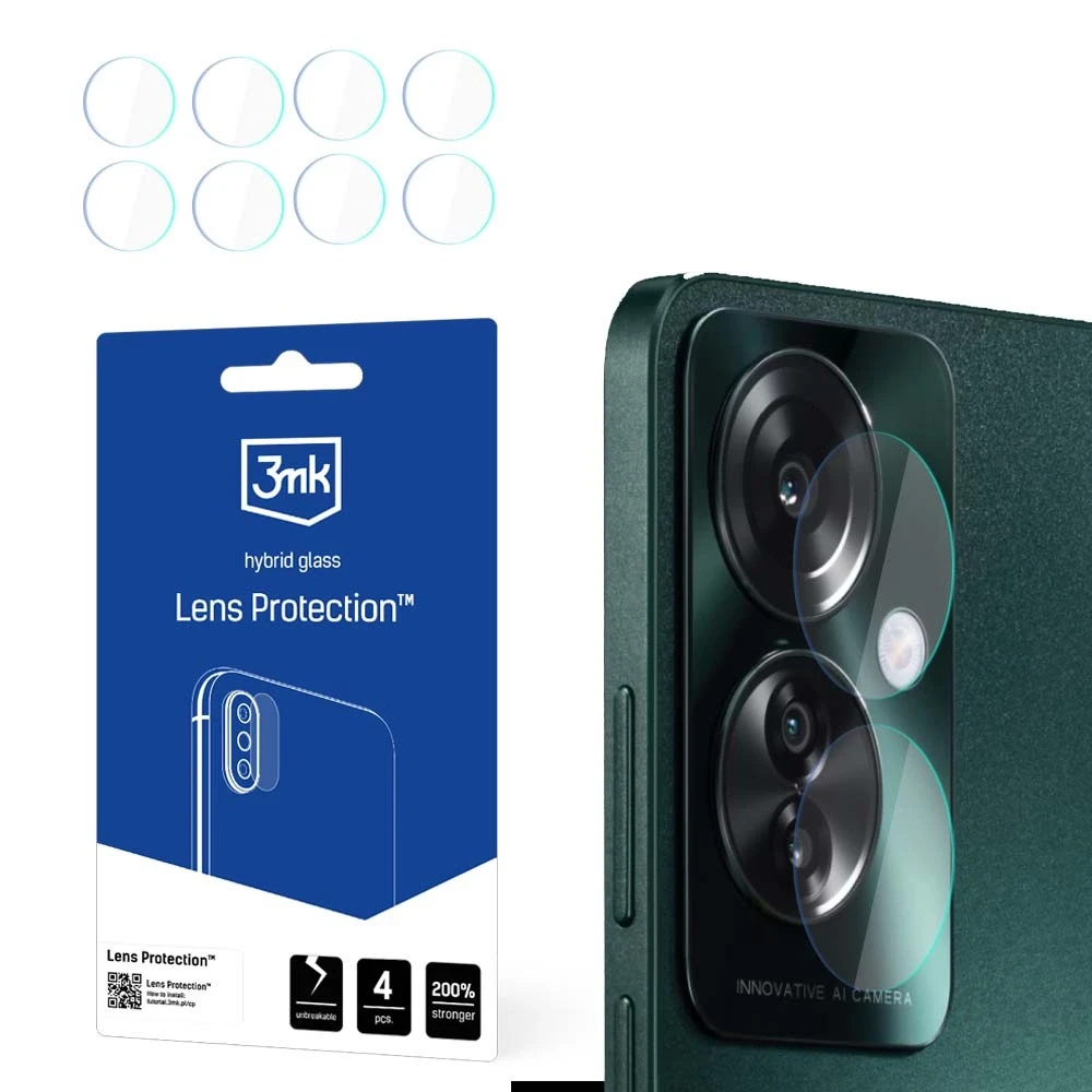 Hibridinis stiklas fotoaparatui / objektyvas OPPO RENO 11F 5G 3mk lankstus stiklo objektyvas