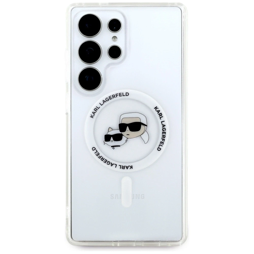 Karl Lagerfeld IML K&CH Heads MagSafe dėklas skirtas Samsung Galaxy S25 Ultra skaidrus