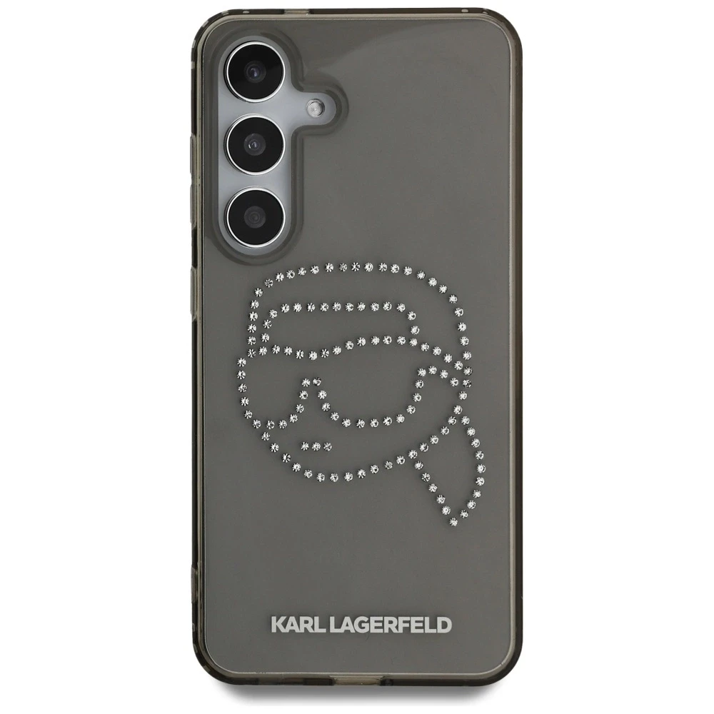 Dėklas Original Pouch Karl Lagerfeld Rhinestones Karl Head Logo skirtas Samsung Galaxy S25 juodos spalvos