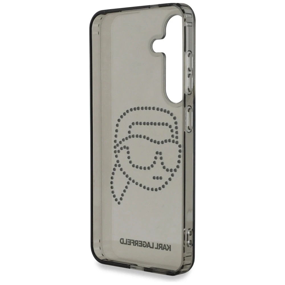 Dėklas Original Pouch Karl Lagerfeld Rhinestones Karl Head Logo skirtas Samsung Galaxy S25 juodos spalvos