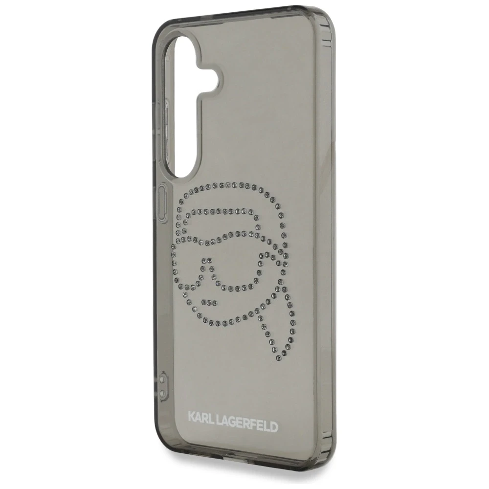 Dėklas Original Pouch Karl Lagerfeld Rhinestones Karl Head Logo skirtas Samsung Galaxy S25 juodos spalvos