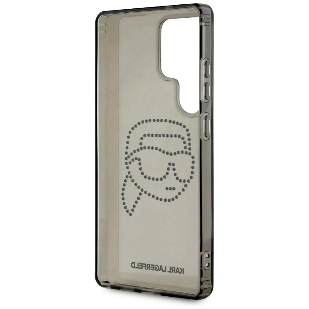 Dėklas Karl Lagerfeld Rhinestones Karl Head Logo Samsung Galaxy S25 Ultra juodos spalvos