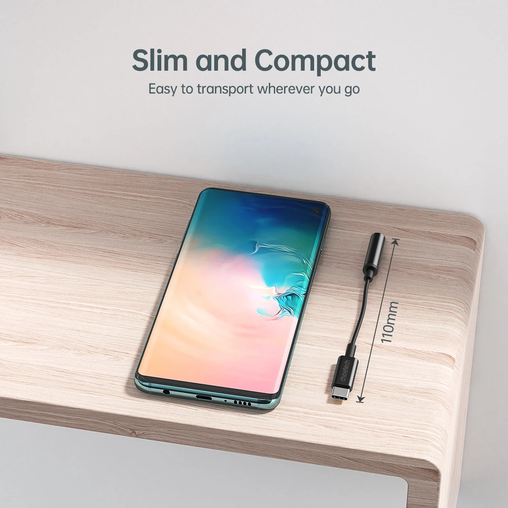 Adapteris CHOETECH USB Type-C (M) - ausinių jungtis 3.5mm (F)