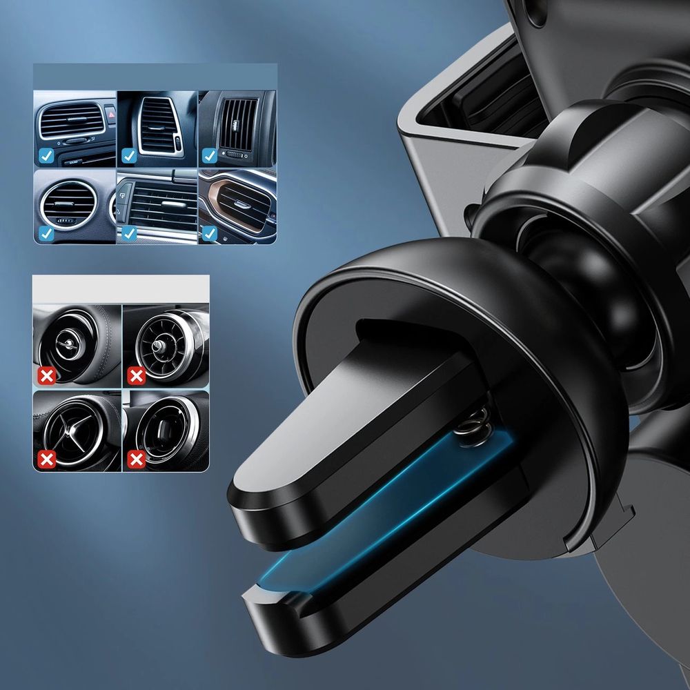 Automobilinis laikiklis-įkroviklis Choetech 15W Electric Car Wireless Charger With Magnetic Head T201-F juodas