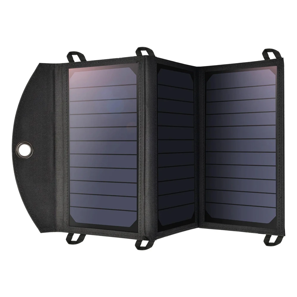 Sulankstomas saulės įkroviklis Choetech SC001 19W 2xUSB (juodas)