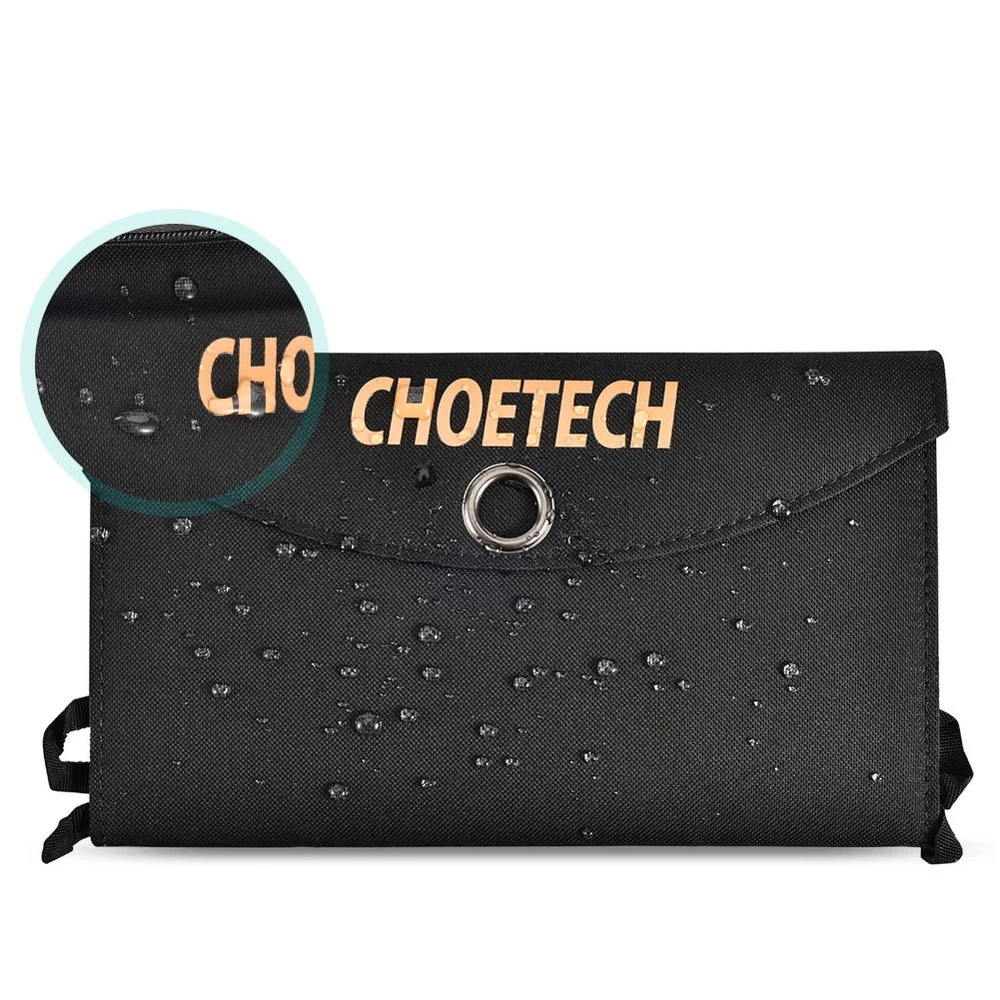 Sulankstomas saulės įkroviklis Choetech SC001 19W 2xUSB (juodas)