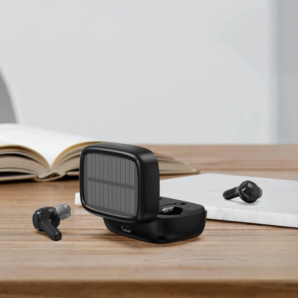 Ausinės TWS Choetech Solar sport (juoda)