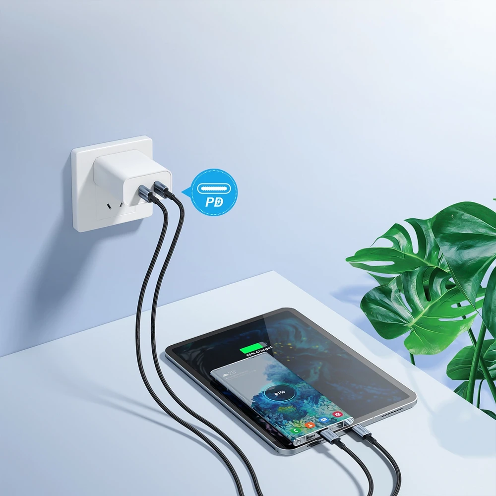 USB-C kabelis su USB-C Choetech XCC-1014, PD 60W 1.2 m (juodas)