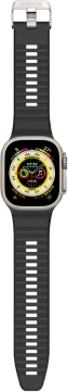 Decoded Decoded Ultra Traction – silikoninis laikrodis, skirtas Apple Watch 49/45/44/42 mm Gen 1-9 – SE (juodas)