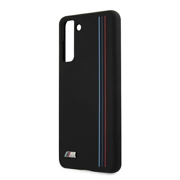 Dėklas BMW BMHCS21MSIVTBK S21+ G996 juodos spalvos Silicone Stripes M Collection