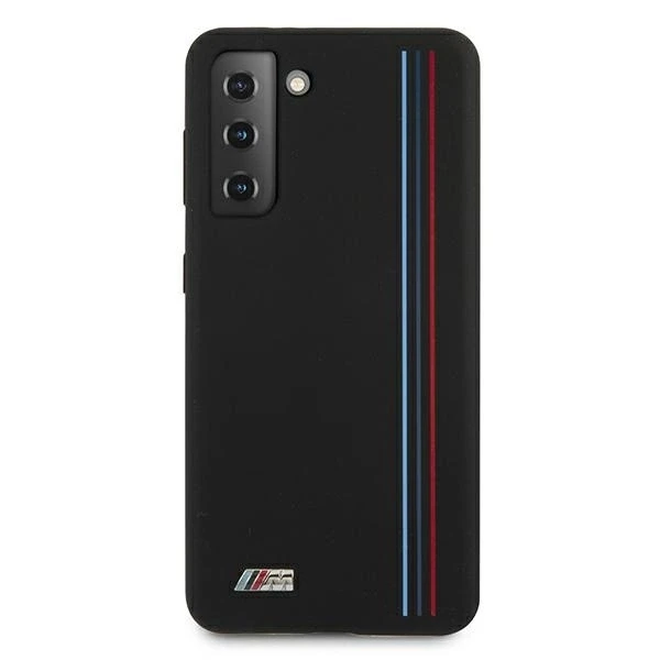 Dėklas BMW BMHCS21MSIVTBK S21+ G996 juodos spalvos Silicone Stripes M Collection