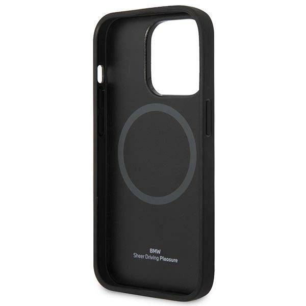 BMW Signature Logo Imprint MagSafe - dėklas skirtas Apple iPhone 14 Pro Juodas