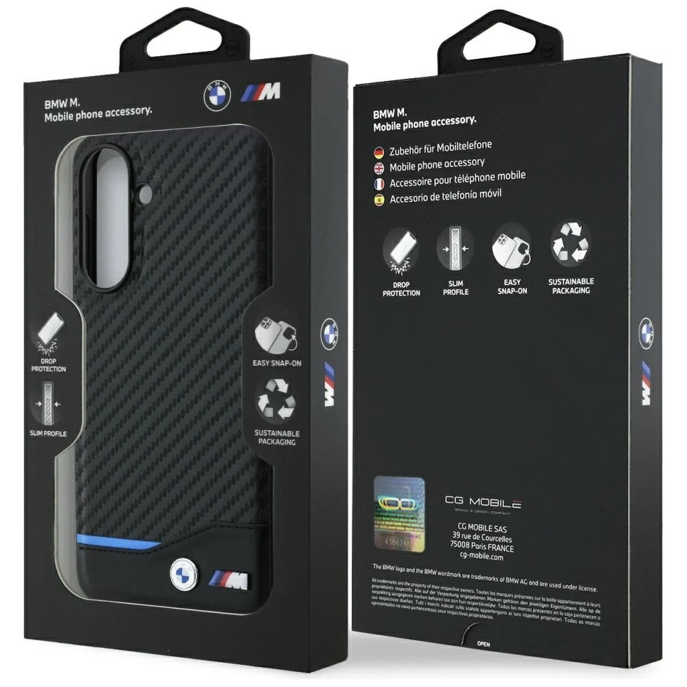 Dėklas BMW M Carbon skirtas Samsung Galaxy A56 juodos spalvos