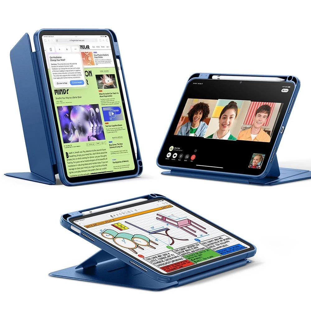 ESR atverčiamas hibridinis dėklas, skirtas iPad 10.9” 2022 / iPad 11” 2024 - Mėlyna