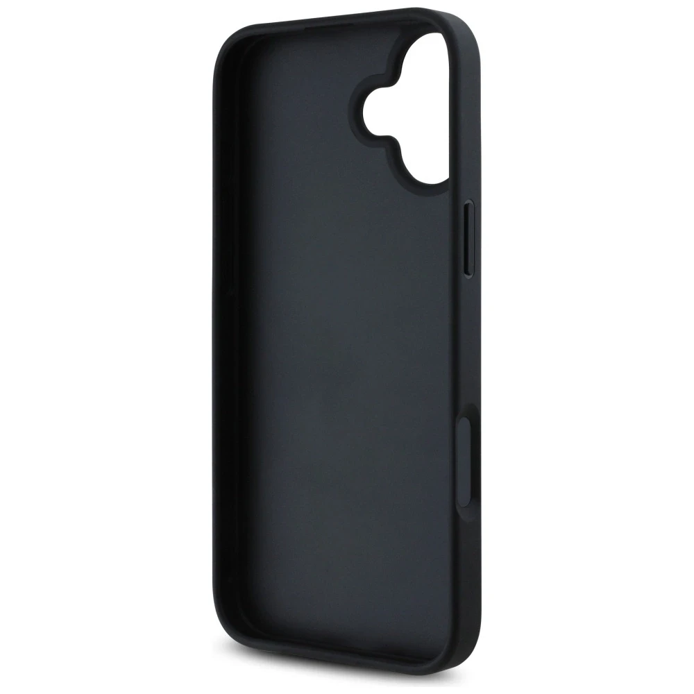 Dėklas Guess Grained Roses Big 4G logo Apple iPhone 16 juodos spalvos