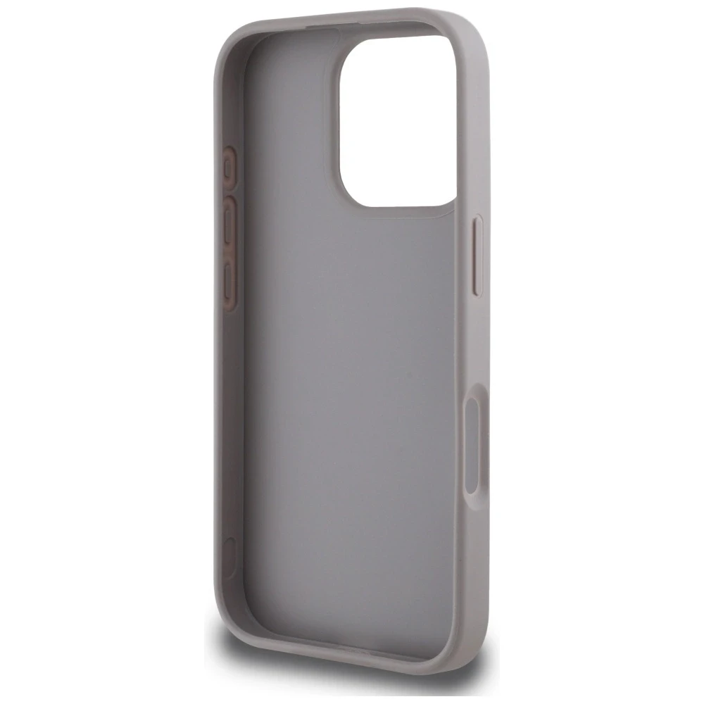 Dėklas Guess Grained Roses Big 4G logo iPhone 16 Pro Max violetinės spalvos