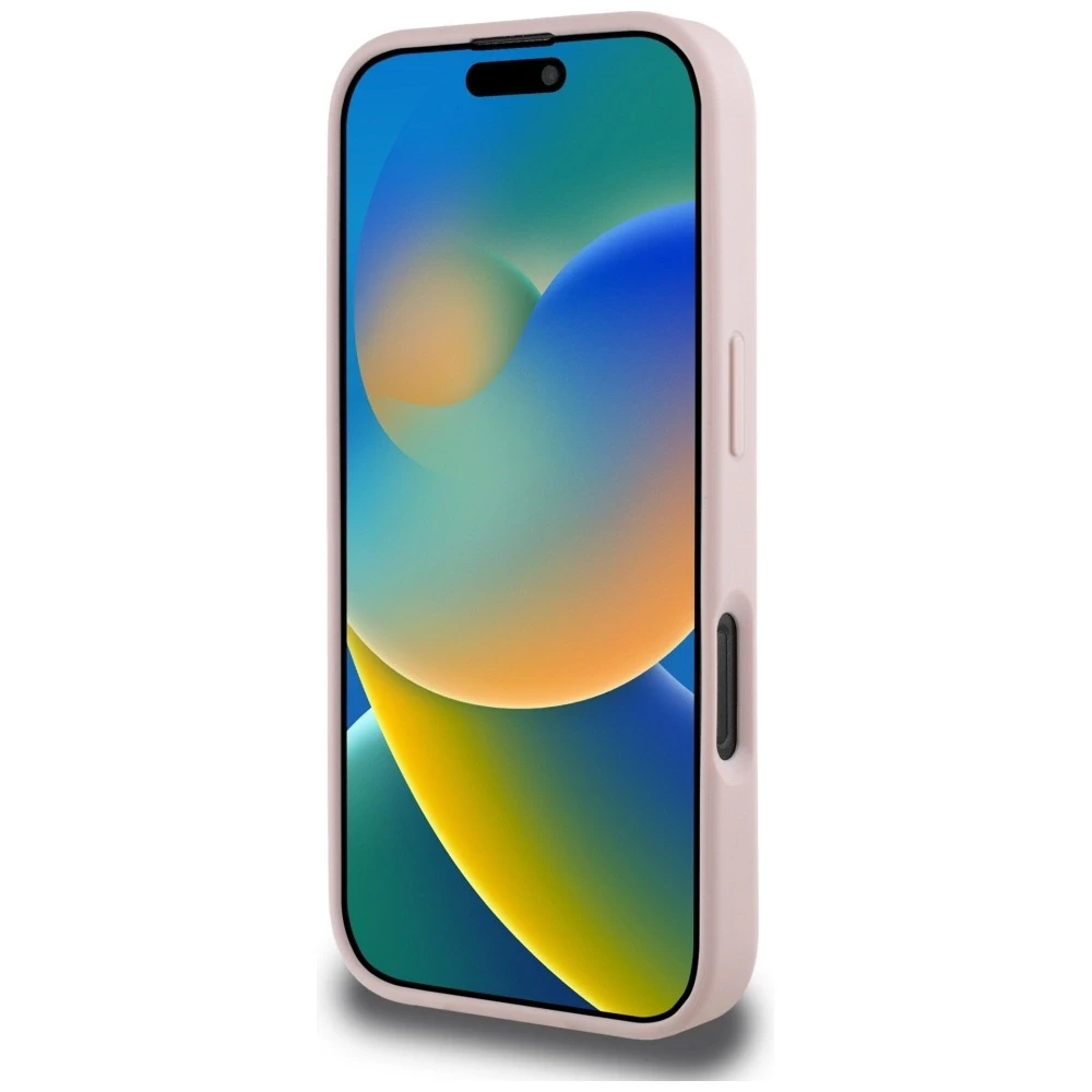 Dėklas Guess Grained Roses Big 4G logo Apple iPhone 16 Pro Max rožinės spalvos