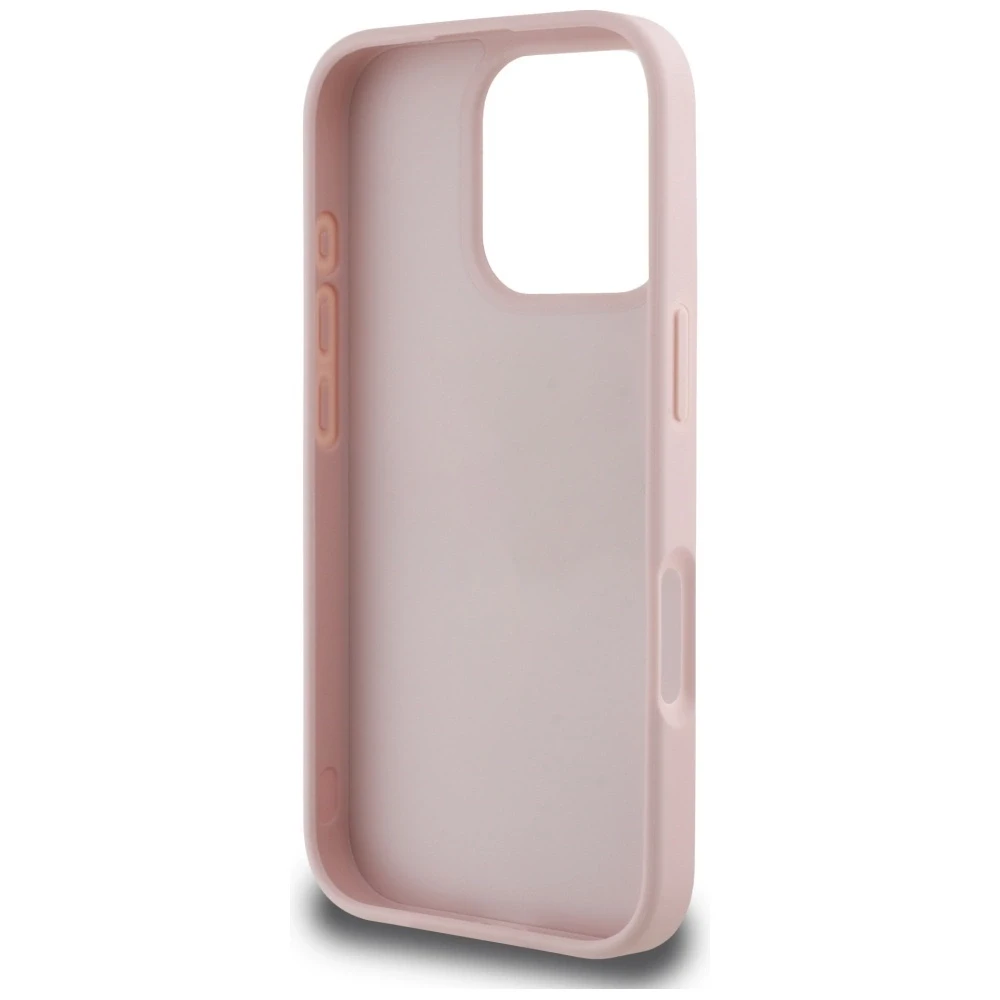 Dėklas Guess Grained Roses Big 4G logo Apple iPhone 16 Pro Max rožinės spalvos