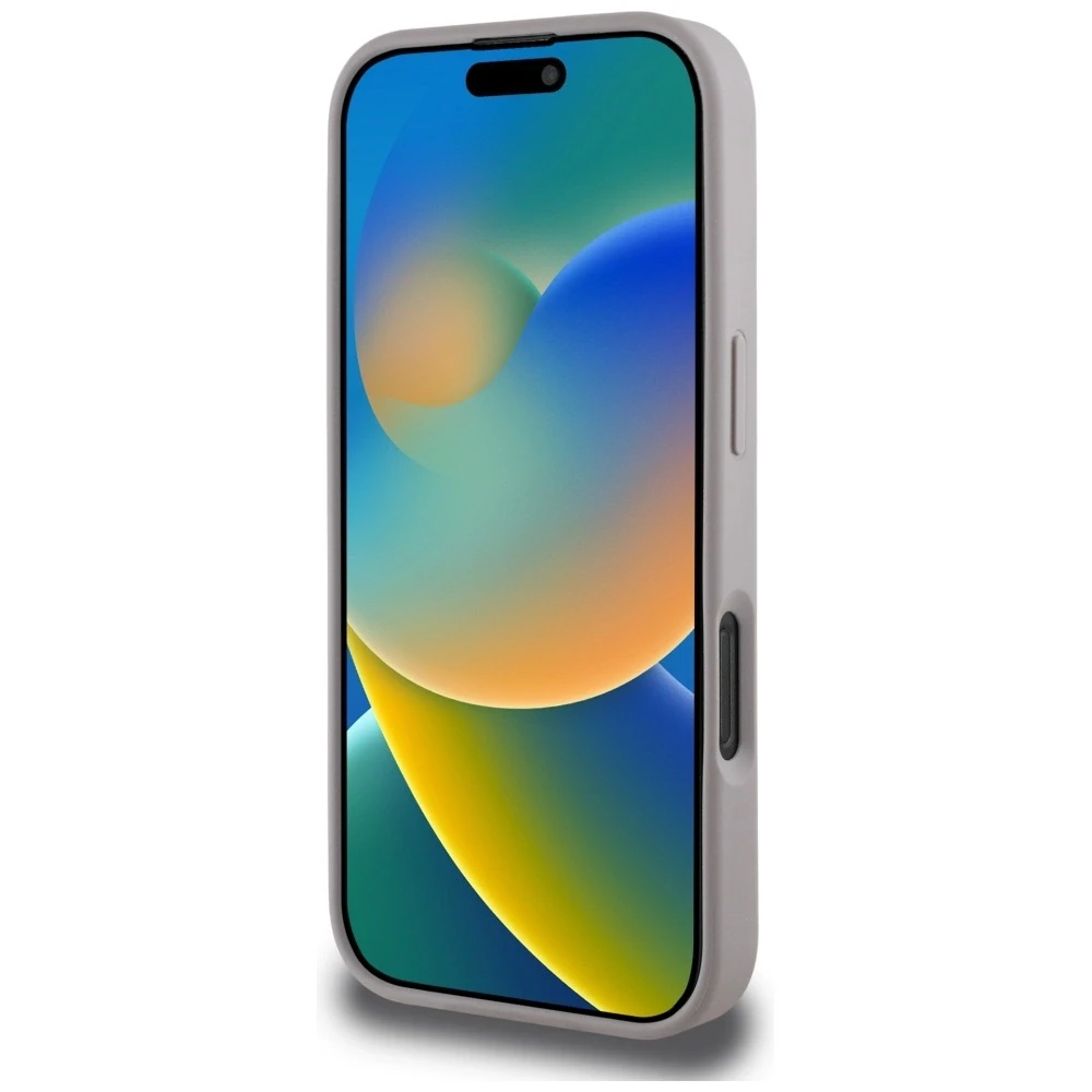 Dėklas Guess Grained Roses Big 4G logo iPhone 16 Pro Max violetinės spalvos