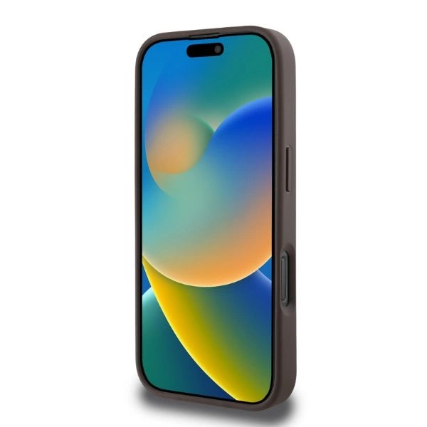 Guess PU 4G Peony MagSafe Apple iPhone 16 Pro dėklas telefonui rudos spalvos