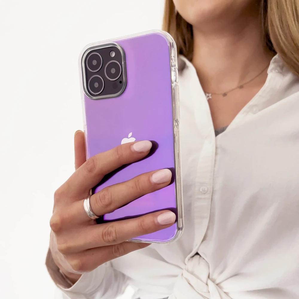 Dėklas Hurtel Aurora Apple iPhone 13 Pro Max Neon Gel violetinės spalvos