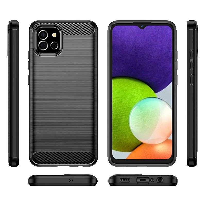 Hurtel Carbon dėklas Flexible Cover Samsung A03S EU (166.5) dėklas telefonui juodos spalvos