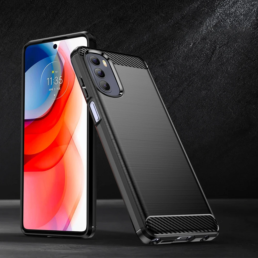 Hurtel Carbon flexible Motorola Moto G Stylus 2022 dėklas telefonui juodos spalvos