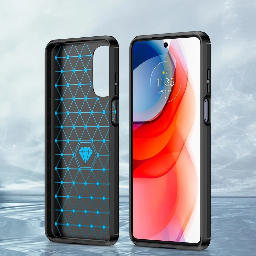 Hurtel Carbon flexible Motorola Moto G Stylus 2022 dėklas telefonui juodos spalvos