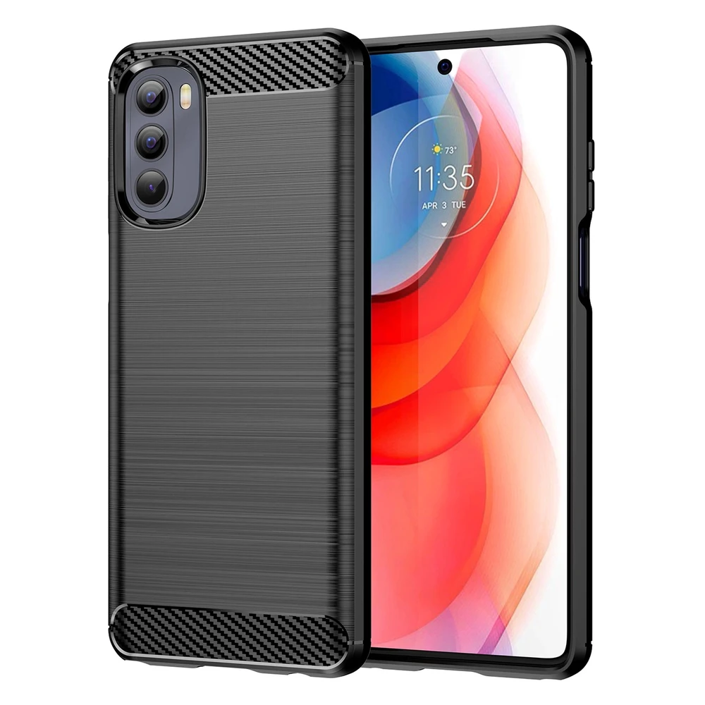 Hurtel Carbon flexible Motorola Moto G Stylus 2022 dėklas telefonui juodos spalvos
