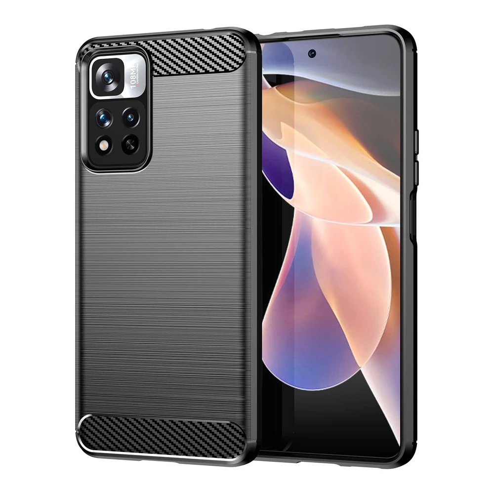 Hurtel Carbon dėklas flexible dėklas cover Xiaomi Redmi Note 11 Pro+ 5G (China) / 11 Pro 5G (China) / Mi11i HyperCharge / Poco X4 NFC dėklas telefonui juodos spalvos