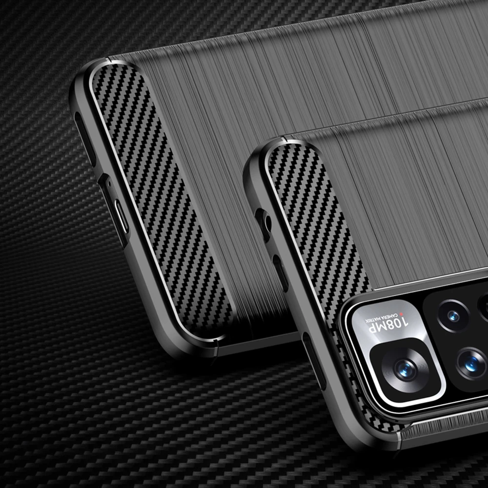 Hurtel Carbon dėklas flexible dėklas cover Xiaomi Redmi Note 11 Pro+ 5G (China) / 11 Pro 5G (China) / Mi11i HyperCharge / Poco X4 NFC dėklas telefonui juodos spalvos