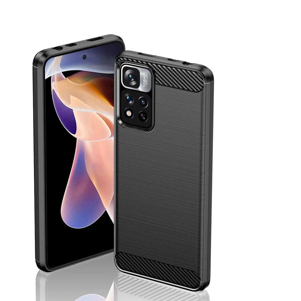 Hurtel Carbon dėklas flexible dėklas cover Xiaomi Redmi Note 11 Pro+ 5G (China) / 11 Pro 5G (China) / Mi11i HyperCharge / Poco X4 NFC dėklas telefonui juodos spalvos