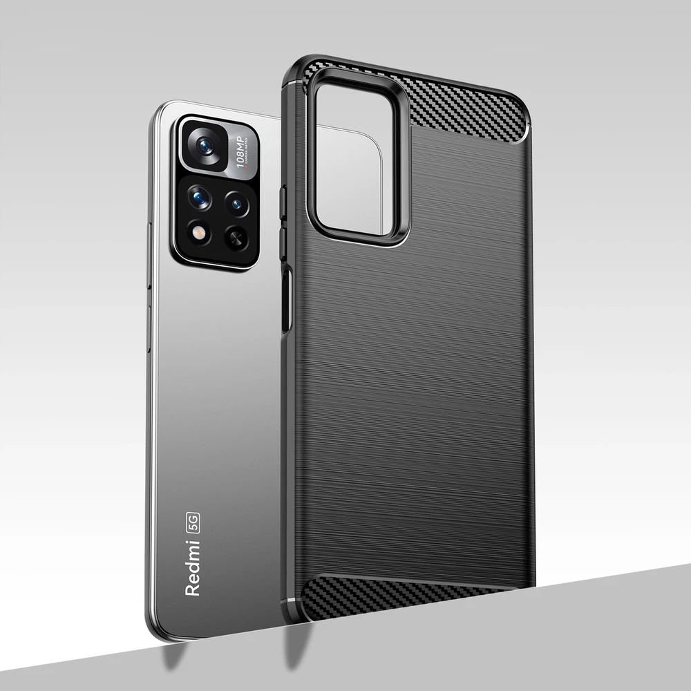 Hurtel Carbon dėklas flexible dėklas cover Xiaomi Redmi Note 11 Pro+ 5G (China) / 11 Pro 5G (China) / Mi11i HyperCharge / Poco X4 NFC dėklas telefonui juodos spalvos