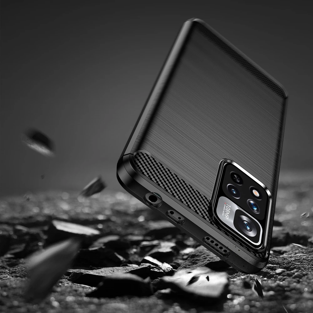 Hurtel Carbon dėklas flexible dėklas cover Xiaomi Redmi Note 11 Pro+ 5G (China) / 11 Pro 5G (China) / Mi11i HyperCharge / Poco X4 NFC dėklas telefonui juodos spalvos