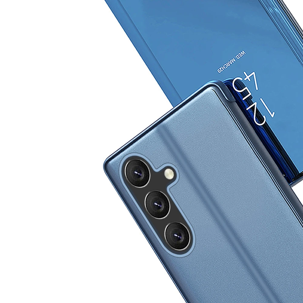Hurtel Clear View Samsung Galaxy A24 4G atverčiamas dėklas telefonui mėlynos spalvos
