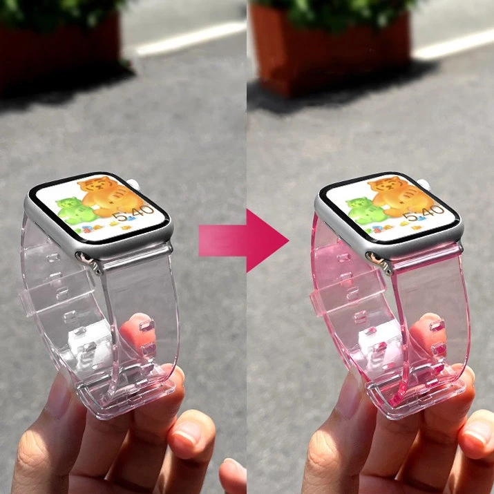 Hurtel Silikoninė apyrankė Bracelet Bracelet Strap Light for Apple Watch 38/40mm – raudonos spalvos