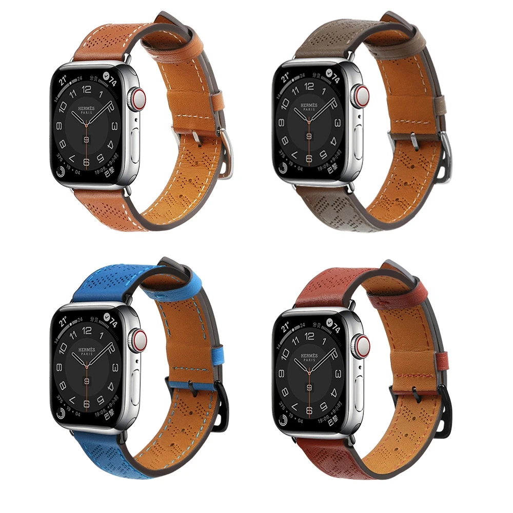 Hurtel Apyrankė Leather Apple Watch SE, 9, 8, 7, 6, 5, 4, 3, 2, 1 (41, 40, 38 mm) rudos spalvos