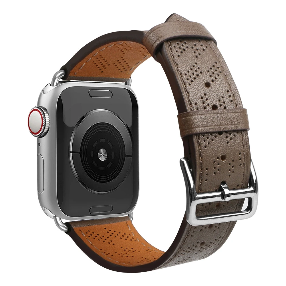 Hurtel Apyrankė Leather Apple Watch SE, 9, 8, 7, 6, 5, 4, 3, 2, 1 (41, 40, 38 mm) rudos spalvos