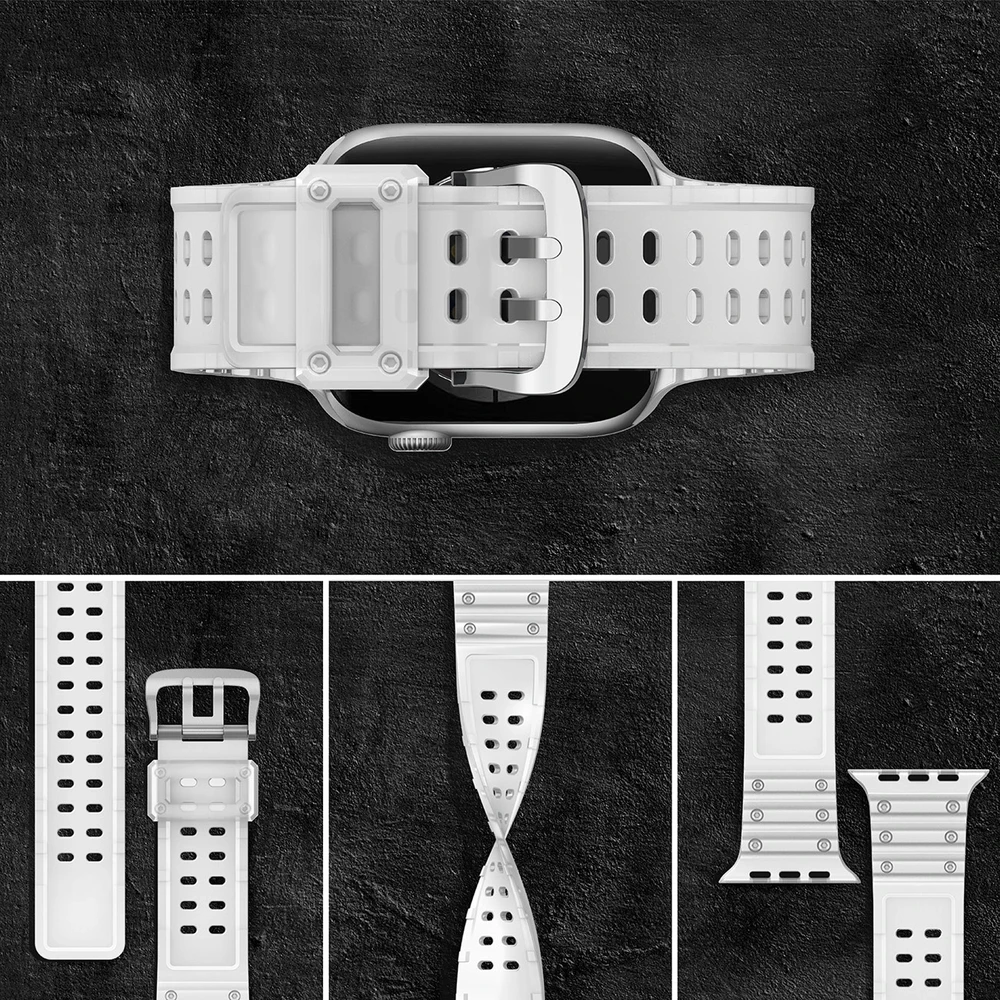 Hurtel Apyrankė Triple Protection Apple Watch SE, 9, 8, 7, 6, 5, 4, 3, 2, 1 (41, 40, 38 mm) skaidri