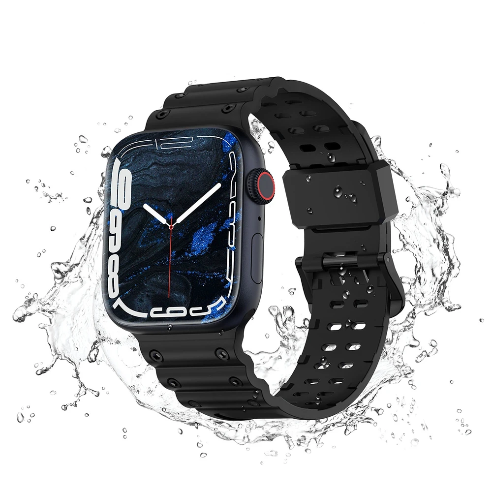 Hurtel Apyrankė Triple Protection Apple Watch SE apyrankė, 9, 8, 7, 6, 5, 4, 3, 2, 1 (41, 40, 38 mm) juodos spalvos