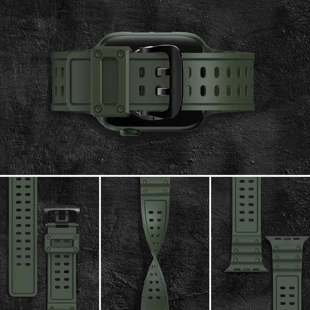 Hurtel Apyrankė Triple Protection Apple Watch SE, 9, 8, 7, 6, 5, 4, 3, 2, 1 (41, 40, 38 mm) žalios spalvos