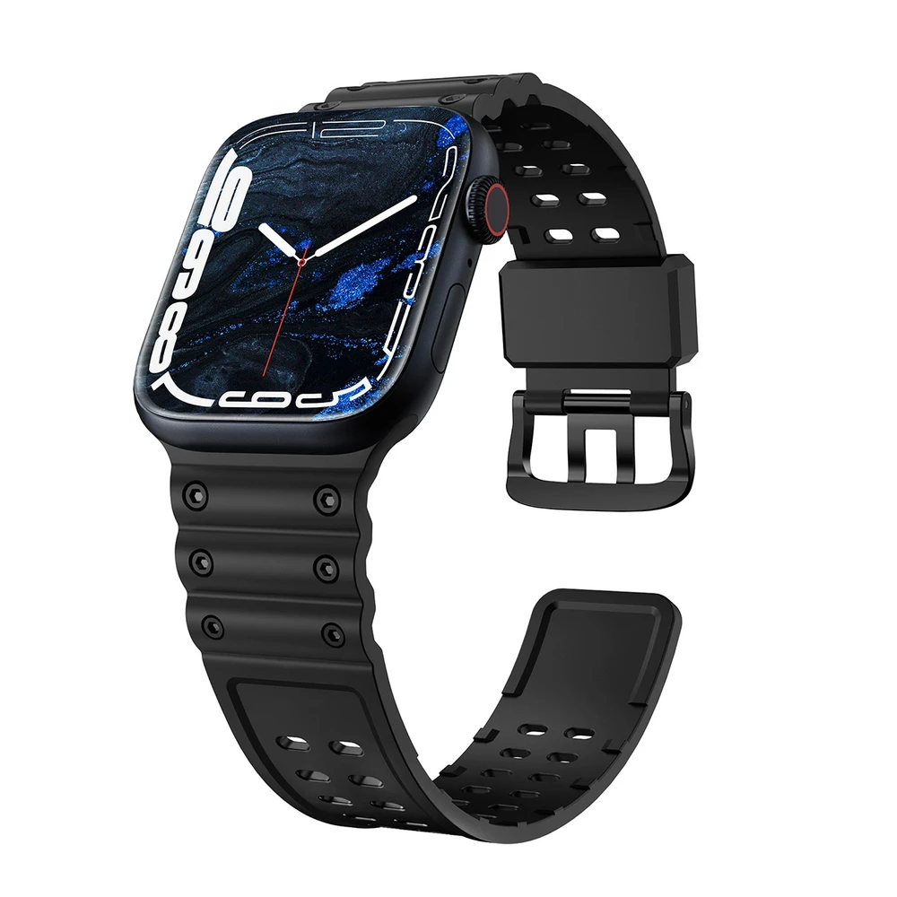 Hurtel Apyrankė Triple Protection Apple Watch SE apyrankė, 9, 8, 7, 6, 5, 4, 3, 2, 1 (41, 40, 38 mm) juodos spalvos