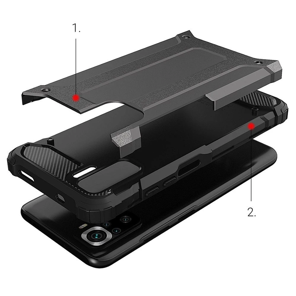 Hurtel Hybrid Armor armored hybrid Xiaomi Redmi Note 11 Pro+ 5G (China) / 11 Pro 5G (China) / Mi11i HyperCharge / Poco X4 NFC 5G dėklas telefonui mėlynos spalvos