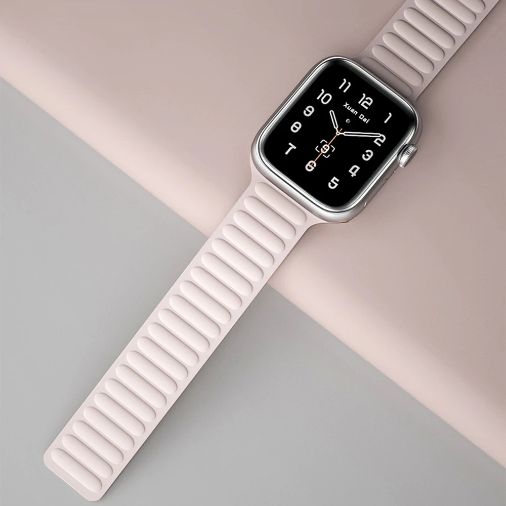 Dėklas Hurtel Magnetic apyrankė laikrodžiui Apple Watch 7/8/9 41mm Magnetic Wristband Bracelet Bracelet juodos spalvos
