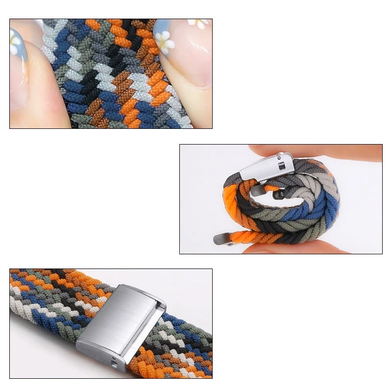 Dėklas Hurtel Braided Medžiaginė Apyrankė Bracelet Apyrankė Medžiaginė Band skirta Apple Watch 42 / 44 / 45 / 49 mm - įvairiaspalvė
