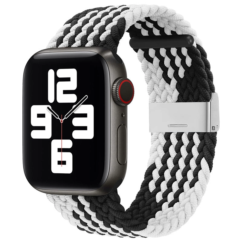Išmaniojo laikrodžio Apple 2/3/4/5/6/7/SE pintas Hurtel dirželis, Juodos su balta spalvos, 40/41/38mm