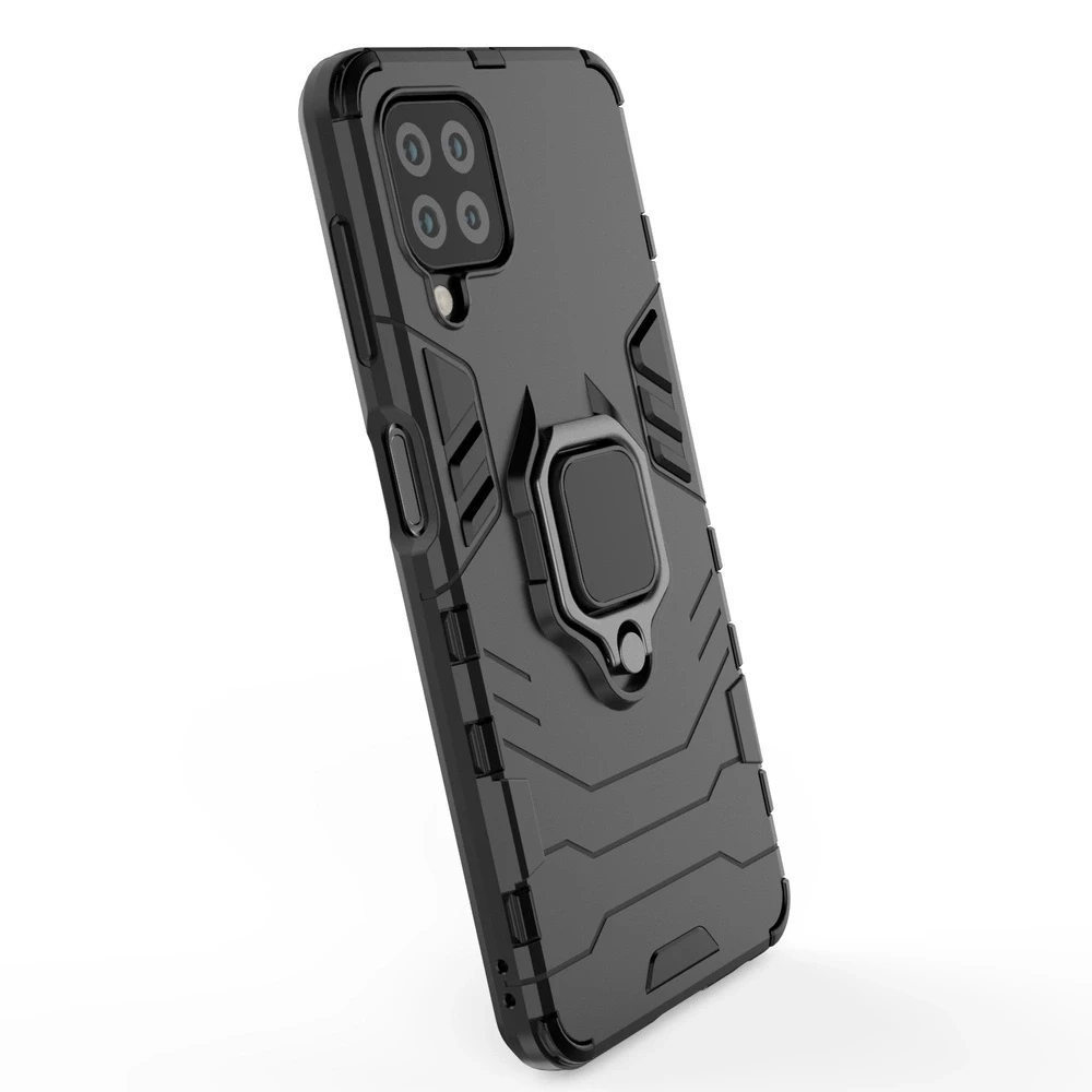 Dėklas Hurtel Ring Armor Kickstand Tough Rugged Samsung Galaxy A22 4G mėlynos spalvos