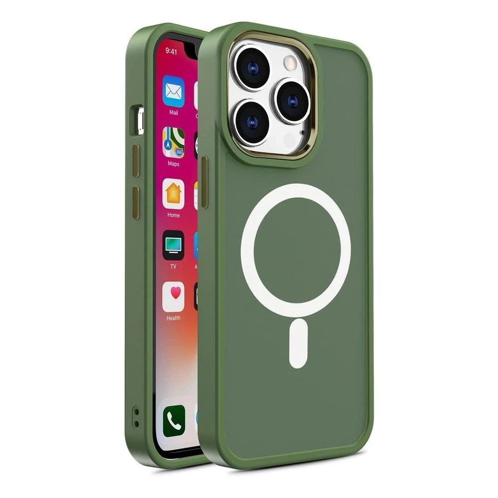 Hurtel Armored magnetic Apple iPhone 14 Plus MagSafe Color Matte - dėklas telefonui žalios spalvos